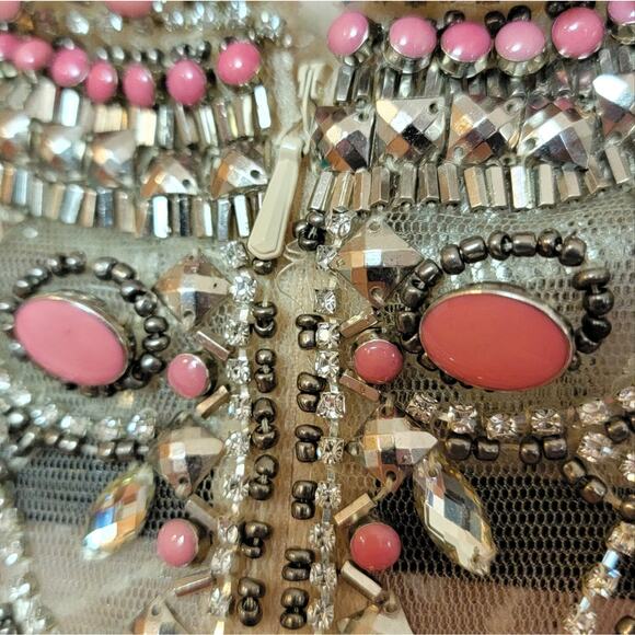 NWT Lucci Lu Bubblegum Pink Bead Embellished Collar Gown, Style # 8129, Sz 4 - Picture 11 of 11